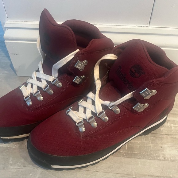 Timberland Men\'s Red  Marion Lace-Up Boots canvas sz 9.5 New main image 8
